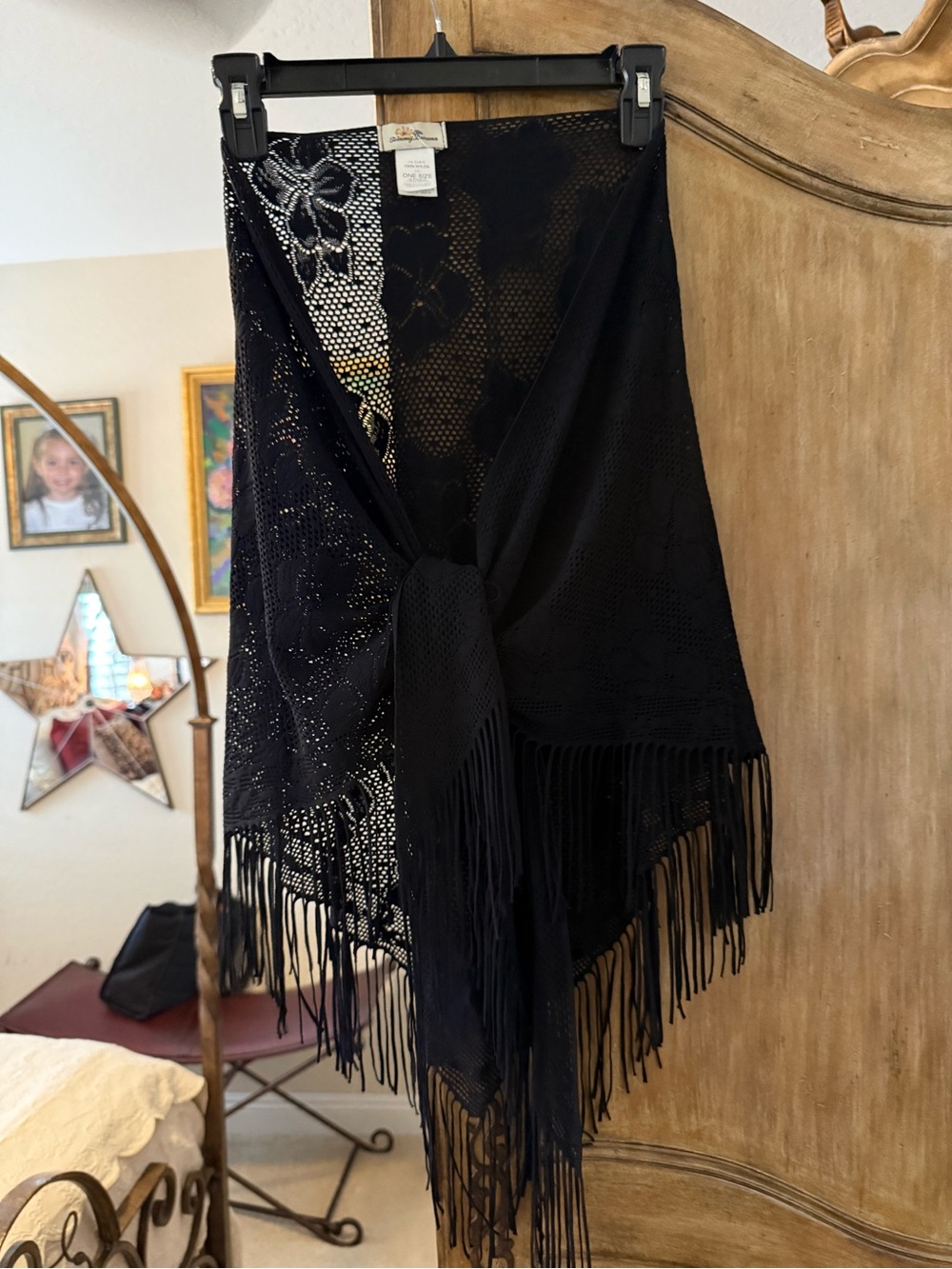 Tommy Bahama Black Mesh Women's Swim Coverup/ Sarong